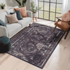 Maval Burgundy & Black Washable Area Rug