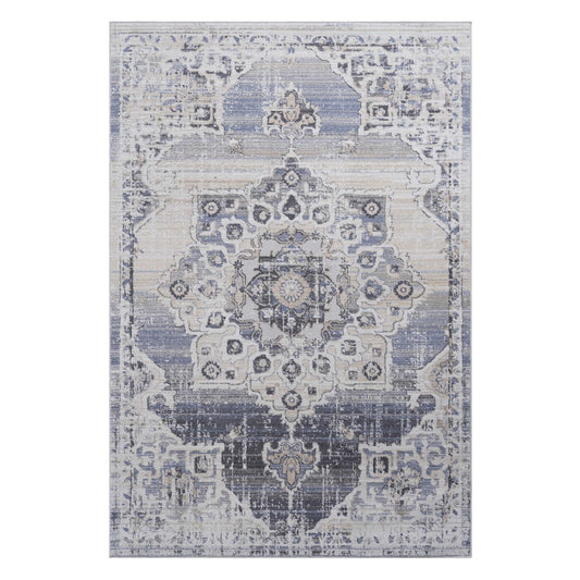 Payas Cream & Blue Indoor/Outdoor Area Rug