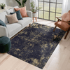 Maval Black & Gold Washable Area Rug
