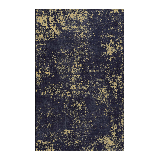 Maval Black & Gold Indoor/Outdoor Area Rug