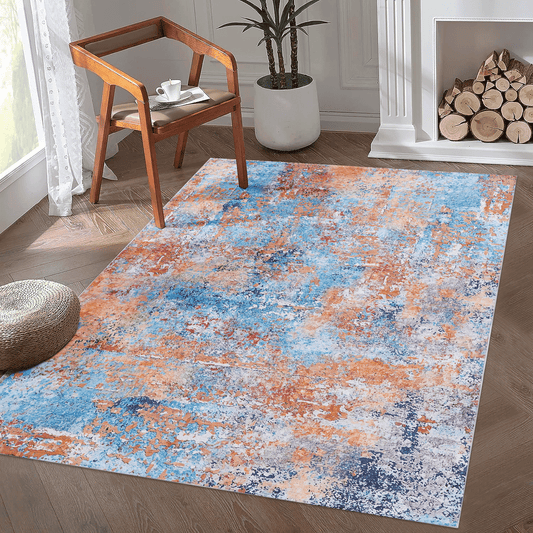 Naar, Machine Washable Area Rugs, Low-Pile, Non-Slip, Non-Shedding, Foldable, Kid & Pet Friendly - Area Rugs for living room, bedroom, kitchen, dining room rug - Perfect Gifts, (Multi)