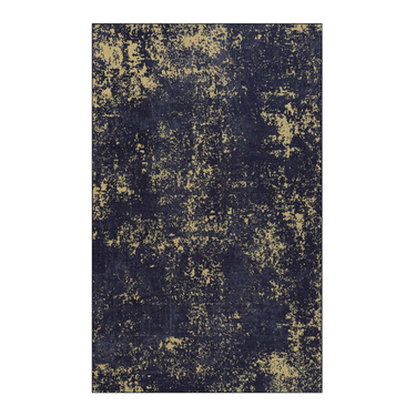 Maval Washable Rug in Black & Gold Color