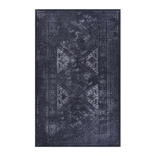 Maval Black & Gray Indoor/Outdoor Area Rug