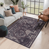 Maval Burgundy & Black Washable Area Rug