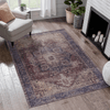 Maval Burgundy & Blue Washable Area Rug