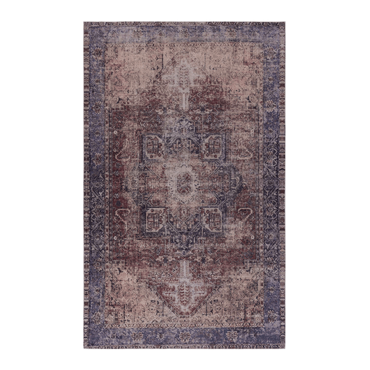 Maval Burgundy & Blue Indoor/Outdoor Area Rug