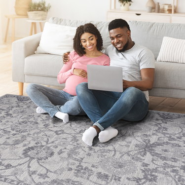 Marfi Grey & Silver Runner Area Rug