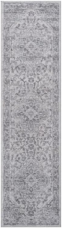 NAAR MARFI Collection Silver/Oriental Non-Shedding Living Room Bedroom Dining Home Office Stylish and Stain Resistant Area Rug