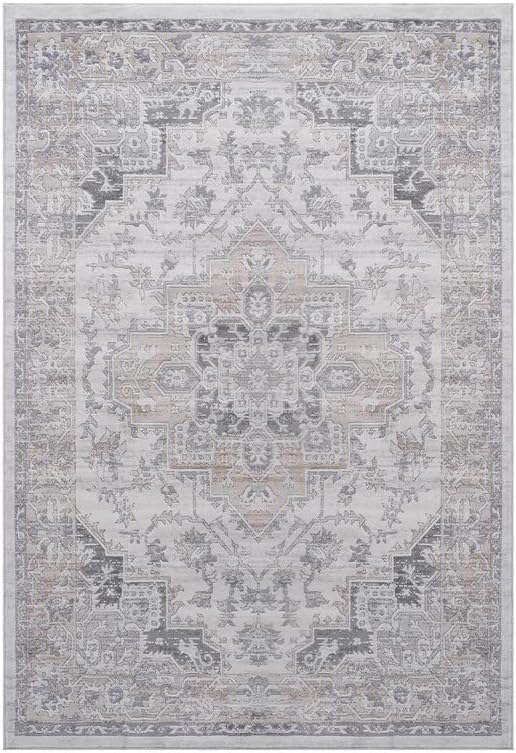 NAAR MARFI Collection Ivory/Beige/Oriental Non-Shedding Living Room Bedroom Dining Home Office Stylish and Stain Resistant Area Rug